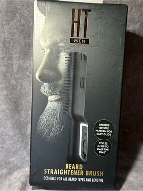 HT Men Beard Straightener Brush - Black